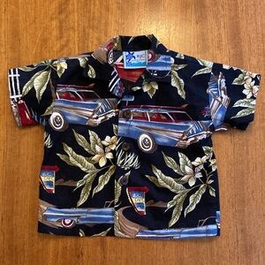 RJC Hawaiian Shirt Flowers Cars Print Baby Toddler Boys 12m